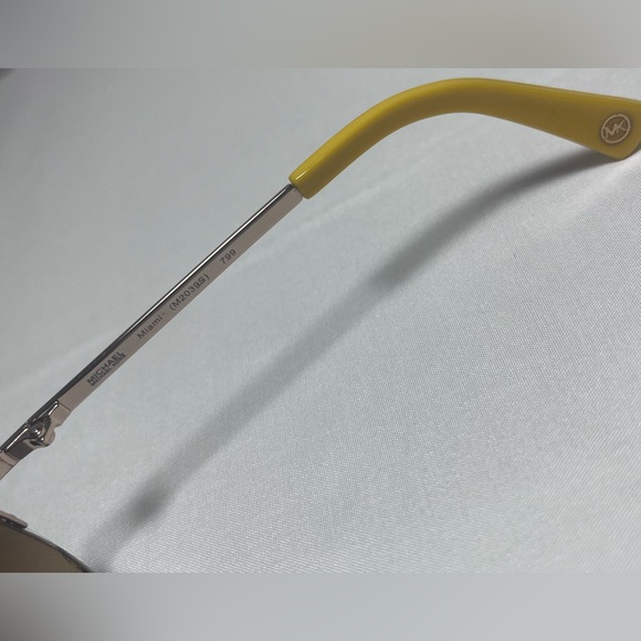 MICHAEL Michael Kors Miami Yellow and Brown Aviator Sunglasses - Picture 5 of 8